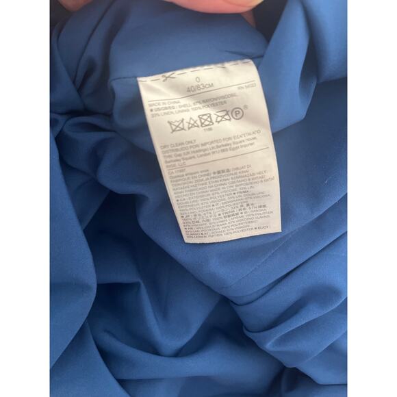 Banana Republic Linen Blend Dress Blue with Tropical Floral Print Size 0 - Picture 8 of 8